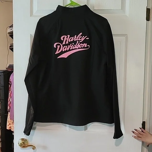 Harley Davidson XL black and pink coat - Picture 3 of 3